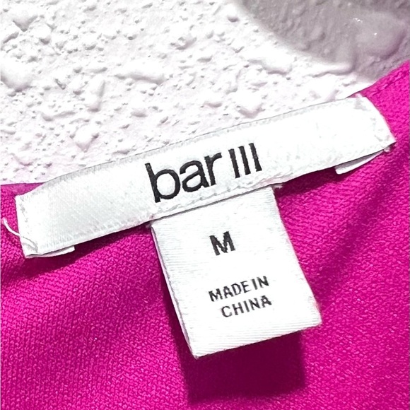 Bar III Pink Asymmetrical Sheath Dress V-Neck Cocktail Medium - Picture 2 of 8